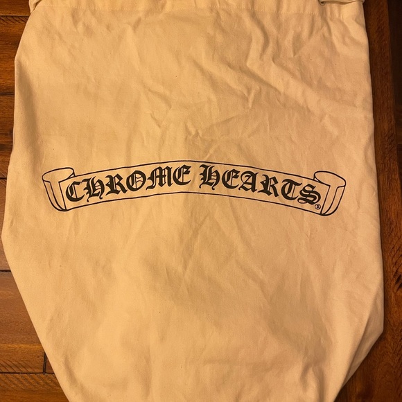 Chrome Hearts white drawstring cloth duffle/tote. - Picture 2 of 5